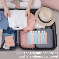 Lot de 6 pochettes liquides approuvées par la TSA, 90 ml/3 fl, pochettes de voyage pour articles de toilette, pochettes compressibles anti-fuite rechargeables