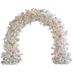 فاخر مقاوم للأتربة قوس زهور صناعية وردي طقم خلفية لحفلات الزفاف زهور اصطناعية لتزيين الحفل - Product Image 1