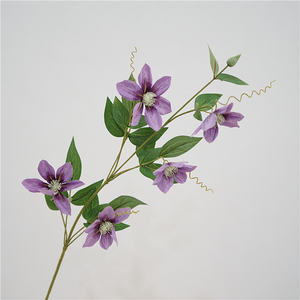 Venta al por mayor de hojas de <span class=keywords><strong>clematis</strong></span> de alta calidad flores de <span class=keywords><strong>clematis</strong></span> artificiales para la decoración del hogar - Product Image 2