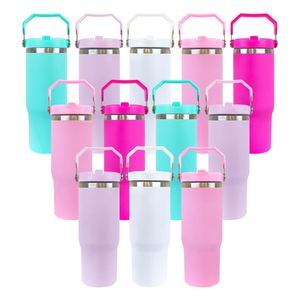 Vasos Personalizados con Logotipo, Botella de Agua Sublimable, Regalos Escolares de la Mejor Calidad, Vaso con Pajita Abatible para Estudiantes de 30 oz - Product Image 4