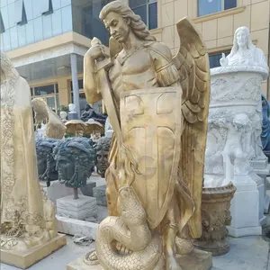 Modern Outdoor Bronze Life Size Statues Saint Michael Angel Knight Take The Sword Sculpture Statue