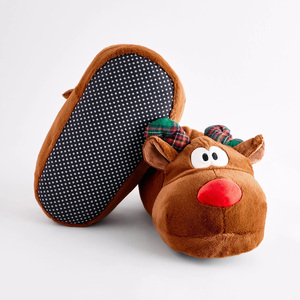 Chaussons d'intérieur en fourrure pour femmes et hommes, cadeaux <span class=keywords><strong>de</strong></span> Noël, design <span class=keywords><strong>de</strong></span> personnage <span class=keywords><strong>de</strong></span> renne, chaussons <span class=keywords><strong>de</strong></span> Noël en forme <span class=keywords><strong>de</strong></span> renne - Product Image 3