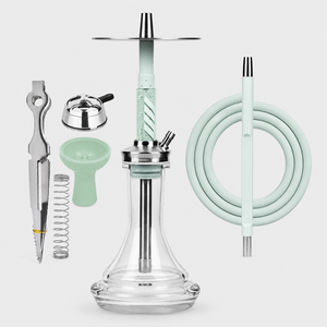 Cachimba Premium de Acero Inoxidable de 45cm con Manguera Única, Set Completo, Funda Suave al Tacto, Base de Vidrio, Caja de Regalo, Venta al por Mayor para Bares y Lounges - Product Image 1