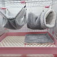 Ensemble de 3 accessoires doux et chauds pour petits animaux : hamac double couche, tunnel, maison et coussin pour petauh, furet, cochon d'Inde