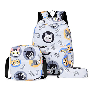 Custom Logo 3pcs Kids <b>Backpack</b> Set 3D Cartoon School Bag with Insulated Lunch Box Breathable Toddler Daypack OEM - Product Image 5