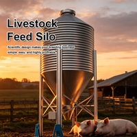 Silo à alimentation pour bétail galvanisé, taille personnalisée, bac de stockage de céréales pour système d'alimentation des porcs, volailles, bovins, moutons