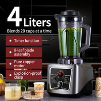 Mixeur Commercial Haute Puissance Robuste, Robot Culinaire pour Bébé, Faible Bruit, 5+ Vitesses, Grande Capacité, Commande à Touche Unique, Sans BPA, Anti-Fuite, Idéal Hôtellerie