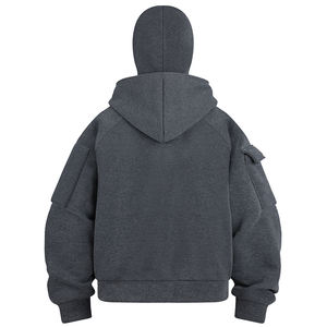 Felpa con Cappuccio da Uomo con Mezza Zip, Motivo Astronomico, Autunno Inverno, Moda Streetwear, Casual Sportiva - Product Image 5