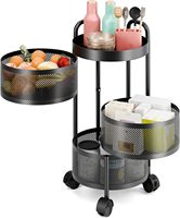 Nouveau produit chariot à roulettes multifonctionnel en métal rotation à 360 degrés cuisine support de stockage de condiments chariot à fruits et légumes