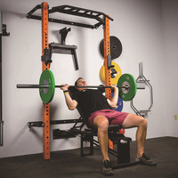 Équipement de fitness à domicile, support mural pliable pour squat, avec banc à tirer et haltère