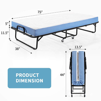 Lit pliant moderne et portable avec matelas et cadre métallique pour hôpitaux, hôtels, écoles, salons, appartements, meubles de maison, lit simple