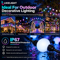 Chaîne de lumière à billes RGB 50 mm, DC24V, UCS2903, IP67, programmable, éclairage à 360 degrés pour installations commerciales en matrice 3D