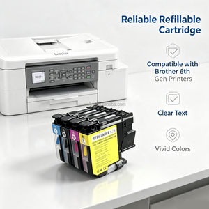 <span class=keywords><strong>Cartouche</strong></span> rechargeable L LC521 pour imprimantes Brother DCP-J1260W/J1310DW/J1360DW/J1313DW/J1460DW avec puce à usage unique stable - Product Image 4