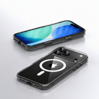Accessoires pour téléphone portable TPU+PC, coque de téléphone transparente antichoc magnétique anti-jaunissement pour iPhone 18 Pro 18ProMax