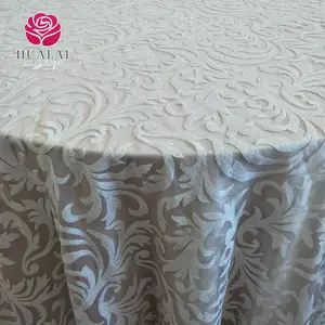 Uropean-ropa de lino de mesa rectangular redonda para boda, bordado de lentejuelas blancas de organza