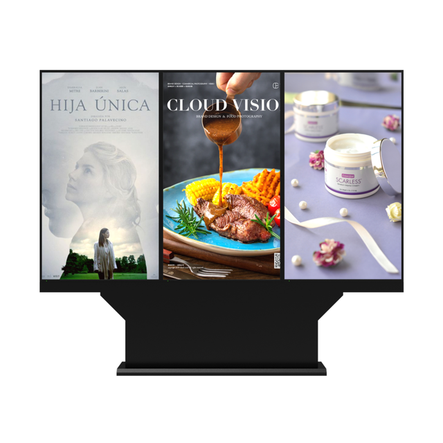 3 Screens 43/49/55/65/75 Inch 4K High Brightness 3000nits IP66 Outdoor Drive-Thru Menu Board LCD Display 6T Tempered Glass IK10