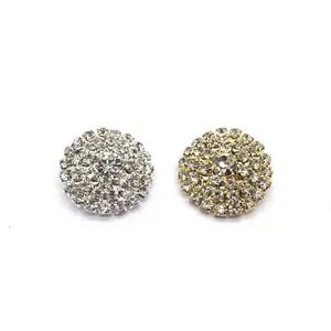 Wholesale cheap bulk 25mm crystal rhinestones diamond metal buttons for clothing