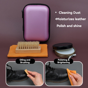 Huile de polissage de chaussures en peluche de nettoyage du cuir avec brosse Kit de crème de cire de <span class=keywords><strong>chaussure</strong></span> à l'huile de silicone noire pour cirage de chaussures - Product Image 3