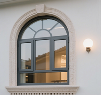 Ventanas abatibles antirrobo de seguridad mejorada Puerta de aluminio arqueada con sistema de bloqueo multipunto