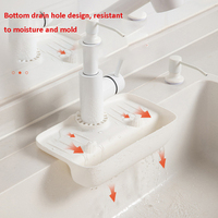 Support de rangement moderne en plastique pour robinet de cuisine, à un seul niveau, multifonctionnel pour vaisselle et chiffons, avec drainage, type sur pied