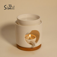 Lanterne en céramique moderne avec finition mate, faite à la main, écologique, pour la chambre à coucher, aromathérapie haut de gamme avec bougies et huiles essentielles