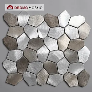 304 Mawar Emas Logam Mosaik 3D Stainless Steel Inox Ubin Dinding