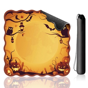 Tapis <span class=keywords><strong>de</strong></span> Mahjong Halloween Spider Oh My 31x31 en Caoutchouc Néoprène Lavable Pliable Durable Écologique pour Poker et Mahjong Américain - Product Image 3