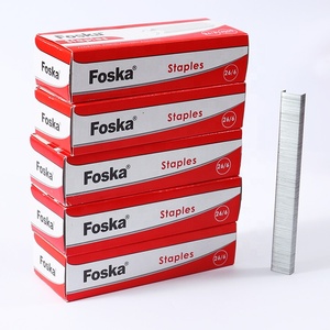 FOSKA 5000 pièces <span class=keywords><strong>Agrafes</strong></span> en boîte de couleur, <span class=keywords><strong>agrafes</strong></span> galvanisées de bureau, <span class=keywords><strong>agrafes</strong></span> standard pour agrafeuse, <span class=keywords><strong>26</strong></span>/<span class=keywords><strong>6</strong></span>, métal argenté, papeterie scolaire - Product Image 1