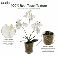 OH ARTS Fleurs artificielles en latex au toucher réel, orchidées Phalaenopsis, pour centre de table de mariage, fabrication artisanale de qualité supérieure, style moderne