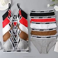 Lingerie froncée de haute qualité en coton sans couture ensemble soutien-gorge et string de sport pour femmes taille en gros