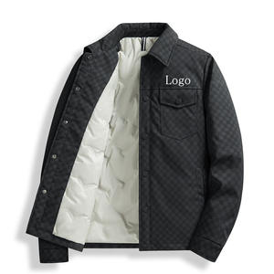 Manteau Rembourré en Velours Côtelé pour Homme Double Couche Fermeture à Glissière Streetwear Réversible Veste Grise - Product Image 2