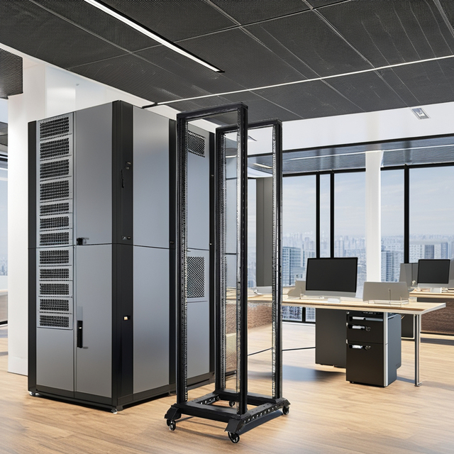 LE 600MM 19" Network Open Rack SPCC Cold Rolled Steel Powder Coated Server Rack 18U-47U in Stock