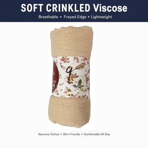 Foulard Hijab Musulman 180x80cm en Viscose Froissée Couleur Unie avec Franges Brutes Châle de Gros <span class=keywords><strong>1010</strong></span> - Product Image 5