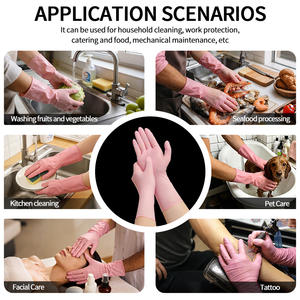 <span class=keywords><strong>Gants</strong></span> en nitrile <span class=keywords><strong>jetables</strong></span> roses à manches longues <span class=keywords><strong>de</strong></span> 12 pouces pour le nettoyage des <span class=keywords><strong>toilettes</strong></span>, la vaisselle et l'usage domestique - Product Image 3