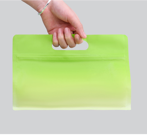 Sachet alimentaire en plastique coloré à fond plat pour thé, café en poudre, qualité alimentaire, avec fermeture éclair, pochette autoportante et poignée - Product Image 6