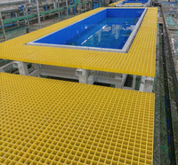 Plateforme de grillage en PRV résistant aux produits chimiques, panneaux de grillage en fibre de verre pour les eaux usées de galvanoplastie