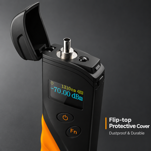Mini-mesureur de puissance optique à couvercle rabattable |   Interfaces OPM SC/FC/ST rechargeables de poche |   Gamme de test de -70 à +6 dBm pour des résultats précis - Product Image 1