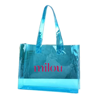 Sac fourre-tout unisexe de luxe décontracté en PVC transparent personnalisé, durable, imperméable, grande capacité, avec chaînes, pour la plage, les chaussures et le shopping
