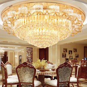 Decoración nórdica para sala de estar, lámpara de techo de cristal K9 redonda grande de lujo, luces de araña - Product Image 6