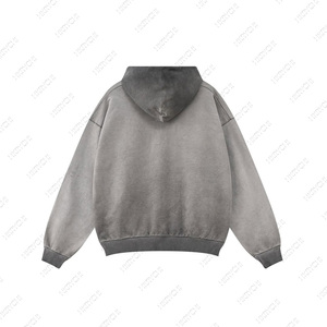 Vintage lavage à capuche unisexe 100% coton poids lourd Streetwear surdimensionné à capuche acide lavé blanc goutte épaule à capuche pour hommes - Product Image 5