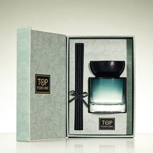 लक्जरी ओम्ब्रे नीले-हरे सिलेंडर ने डिफ्यूज़र की बोतलें 50/100 मिलीलीटर मोटी बेस बोतल लकड़ी के कैप के साथ - Product Image 1