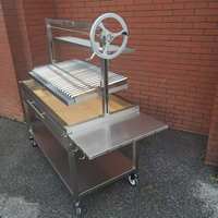 Barbecue au charbon de bois en acier inoxydable de 44 pouces, nouveau design, avec panier à charbon et grille chauffante, Parrilla, barbecue argentin