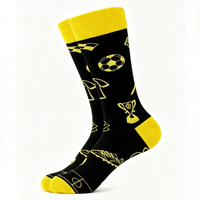 Chaussettes de sport respirantes pour hommes, imprimées sur mesure, avec motif graphique de football sur toute la surface, pour l'entraînement de football d'automne et les tenues décontractées