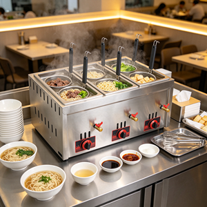 New Arrival Countertop 6 Hole Gas Noodle Cooking <b>Machine</b> 2800Pa Stainless Steel Durable Commercial <b>Pasta</b> Boiler for Hotel - Product Image 4