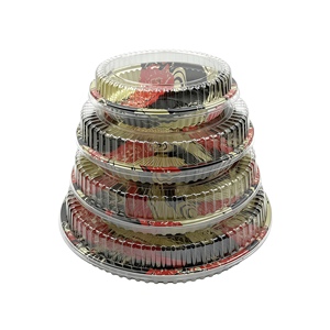 Einweg-PET-Kunststoffschale Salat-/Snackbehälter Takeaway Sushi Keks Zucker Nudel Servierteller Maßgefertigte Japanische Runde Schale - Product Image 2