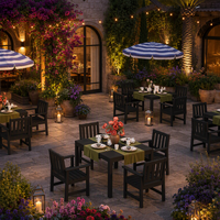 Chaises d'extérieur noires, chaise de salle à manger de patio avec dossier incurvé, capacité de 400 lb, chaise de patio