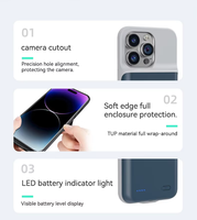Étui de Téléphone Portable 2-en-1 avec Recharge Sans Fil 10000mAh Portable pour iPhone XR X 6 7 8 11 12 13 14 15 16 17Pro Max