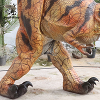 Costume de dinosaure réaliste personnalisé 2026, T-Rex marron interactif pour parc d'aventure, adulte