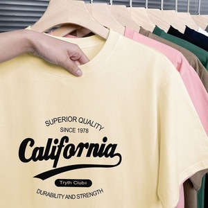 T-shirt <span class=keywords><strong>da</strong></span> uomo casual <span class=keywords><strong>a</strong></span> maniche corte girocollo in cotone pettinato puro stile americano Acme <span class=keywords><strong>M</strong></span> T 1 200g, vestibilità aderente, stampa trendy - Product Image 6