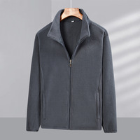 Veste en polaire à col en V à simple boutonnage pour homme |   Manteau décontracté ample et chaud pour l'hiver et l'automne, pour personnes d'âge moyen et âgées, grandes tailles